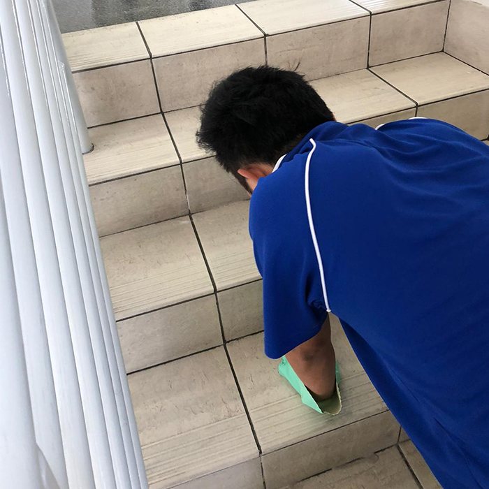 The Stairs are Being Cleaned